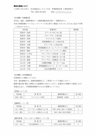 ☆中途採用職員の募集状況