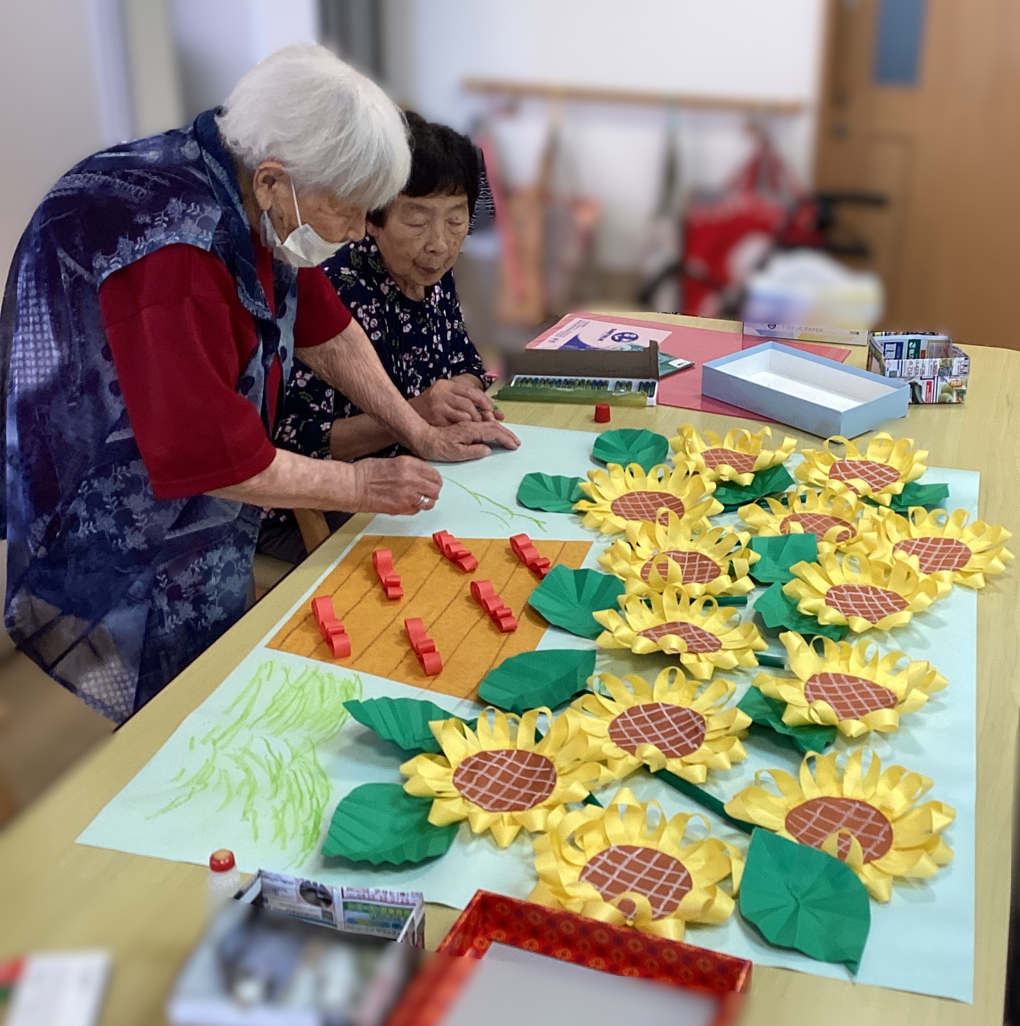 壁面アート【デイサービスセンターフィラージュ開出】 - 社会福祉法人ひとつの会