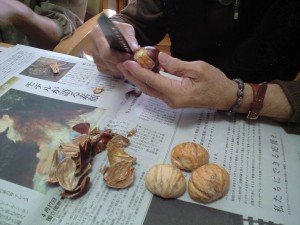 栗の皮むき